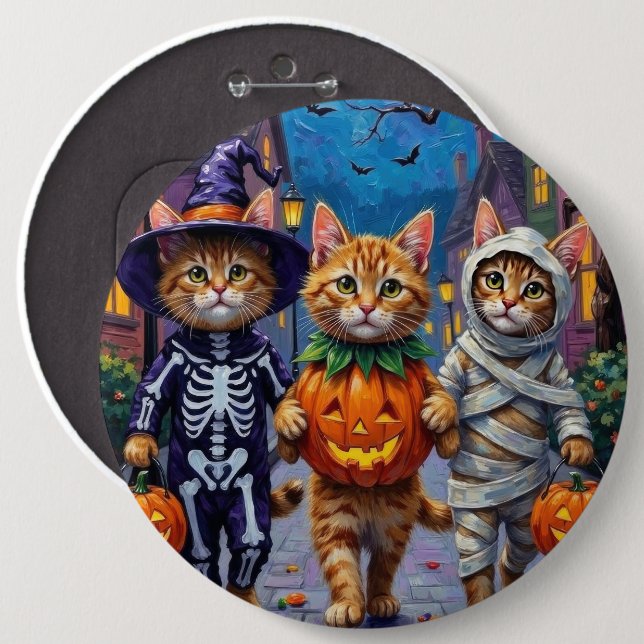 Persian Cats Trick-or-Treating  Halloween Costumes 6 Cm Round Badge (Front & Back)