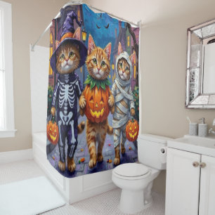 Persian Cats Trick-or-Treating Halloween Costumes Shower Curtain