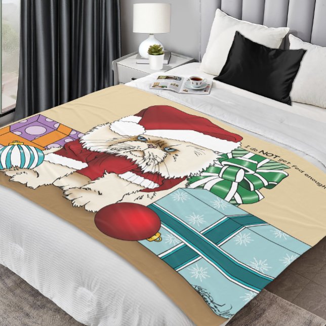 Persian Christmas Cat Fleece Blanket (Creator Uploaded)