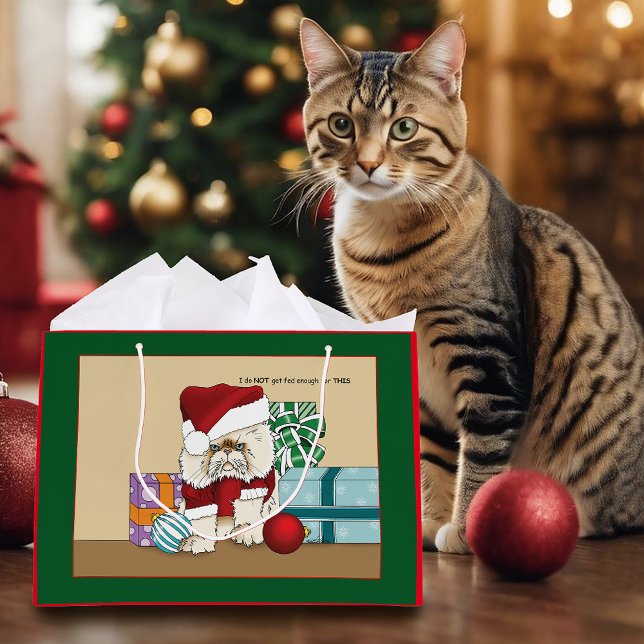 Persian Christmas Cat Large Gift Bag (Creator Uploaded)