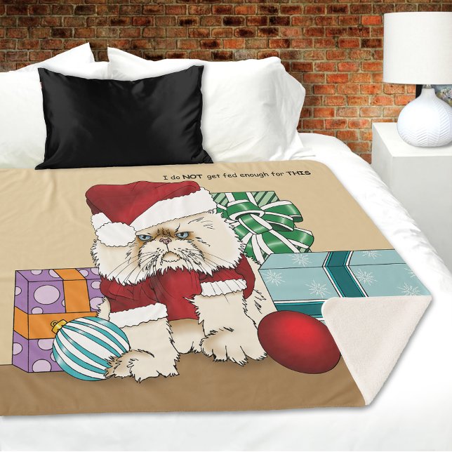 Persian Christmas Cat Sherpa Blanket (Creator Uploaded)