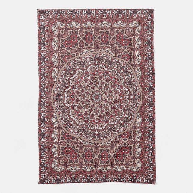 Persian coloured carpet tea towel (Vertical)