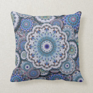 persian damask mosaic flowers mandala chic elegant cushion