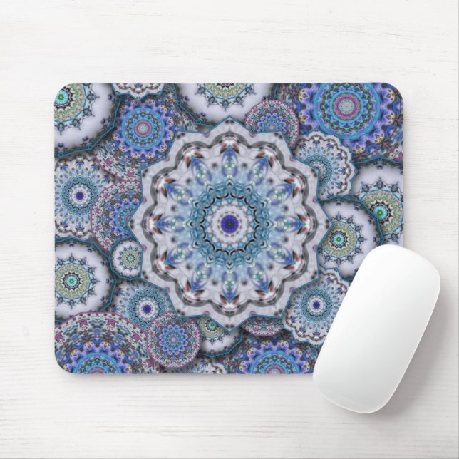 persian damask mosaic flowers mandala chic elegant mouse pad (With Mouse)