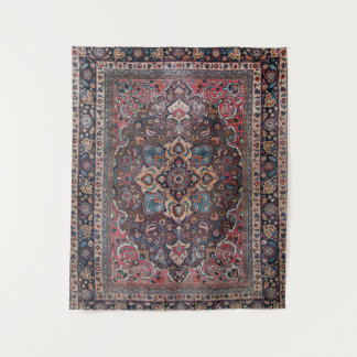 Persian Dusty Blue Pink Brown Tapestry