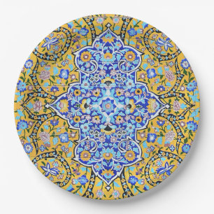 Persian elaborate tiled mural paper plate