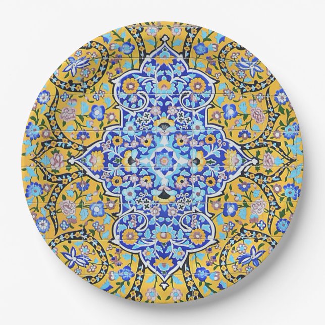 Persian elaborate tiled mural   paper plate (Front)