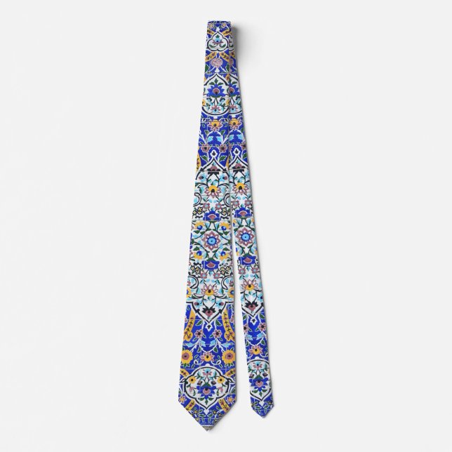 Persian elaborate tiled mural tie (Front)