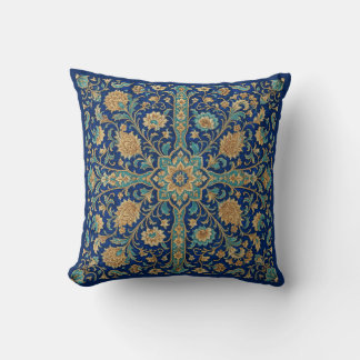 Persian Floral Arabesque Pattern Royal Blue  Cushion