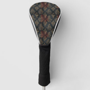 Persian Gold Damask Noir Pattern (2) Golf Head Cover