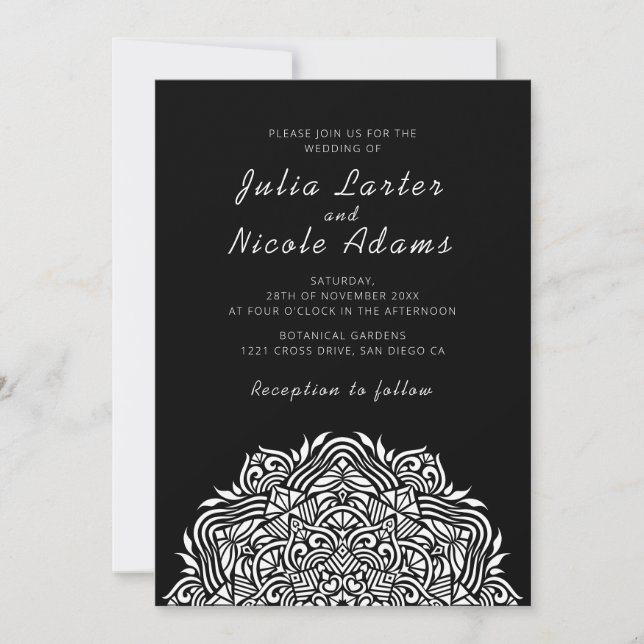 Persian Jewel Arch Ordinate Mandala Wedding Invitation (Front)