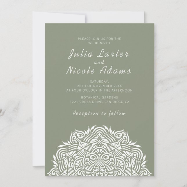 Persian Jewel Arch Ordinate Mandala Wedding Invitation (Front)