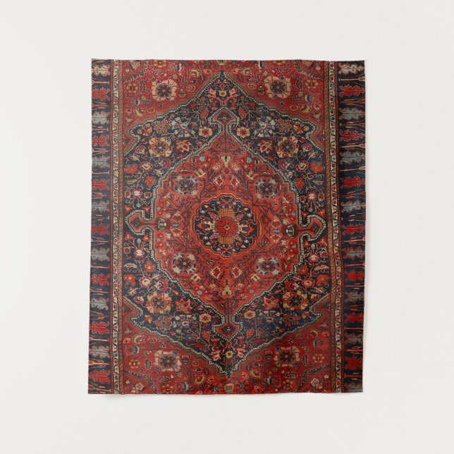 Persian Joshan Red Rusty Blue  Tapestry (Front)