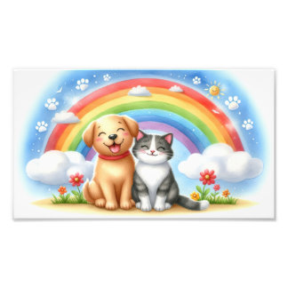 Persian Kitten and Dog Poster - Buy Online