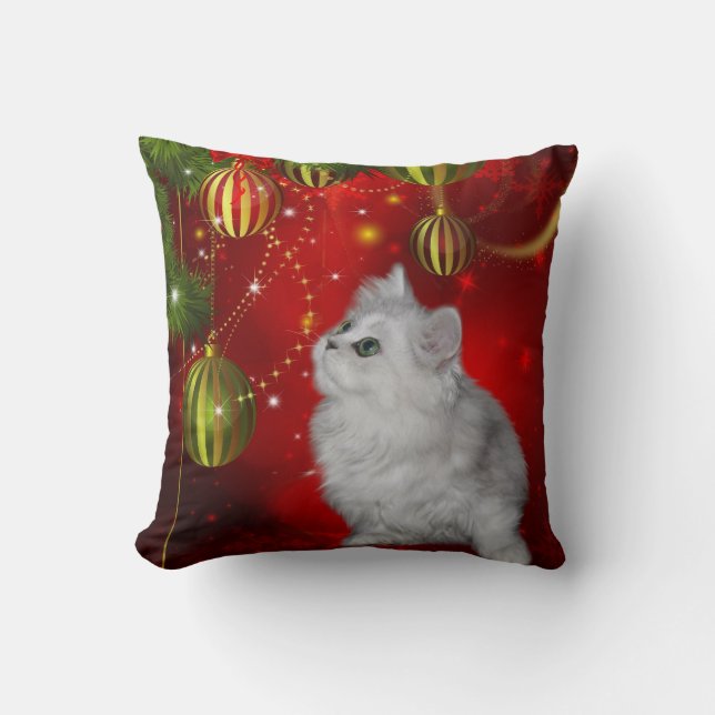 Persian kitten Christmas Cushion (Front)