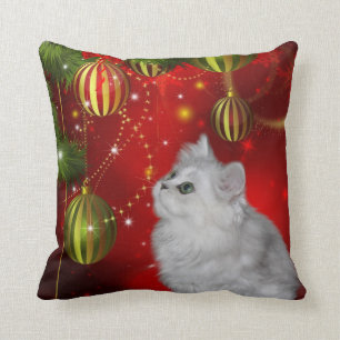 Persian kitten Christmas Cushion