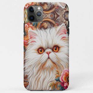 Persian Kitten Flowers, Floral Delight Persian Cat iPhone 11 Pro Max Case