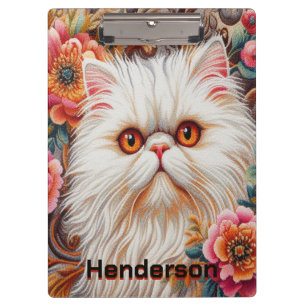 Persian Kitten Flowers, Floral Delight Persian Cat Clipboard