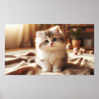 Persian Kitten Poster - Soft Fur & Big Eyes - Buy