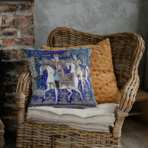 Persian Knights Romance Sky Blue White    Cushion