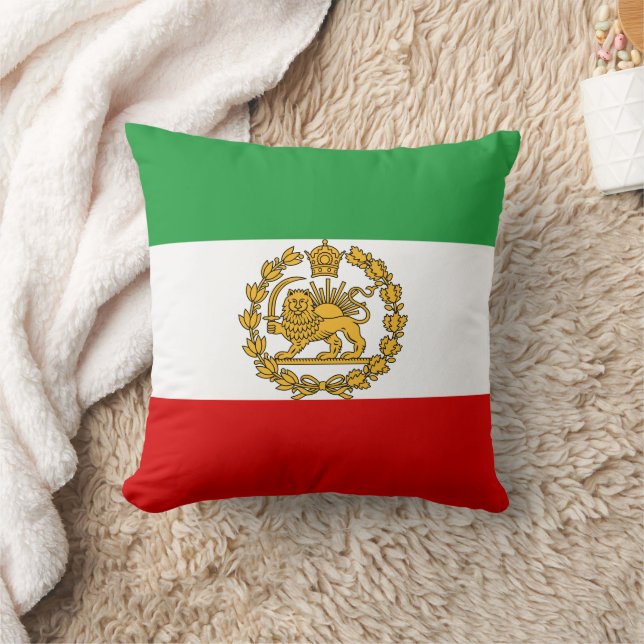 Persian Lion And Sun Flag Crown Pahlavi Monarchy Cushion (Blanket)
