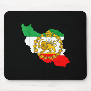 Persian lion, iran map, iranian flag, lion & mouse pad