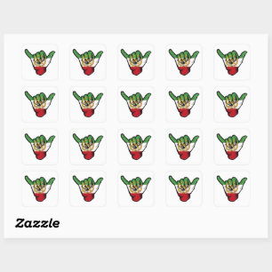 Persian Lion Shaka Hand Square Sticker