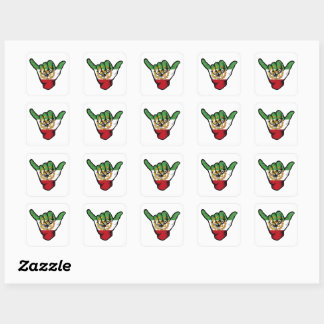 Persian Lion Shaka Hand Square Sticker