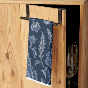 Persian Midnight Garden Luxury Navy Blue Tea Towel
