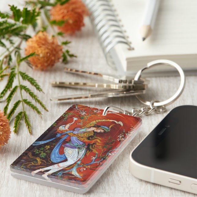 Persian Miniature Dancing Nymph Key Ring (Front Right)