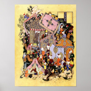 Persian Miniature: Majnun Approaches Layla Caravan Poster