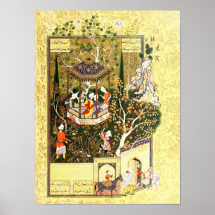 Persian Miniature: Thief in the Orchard Poster