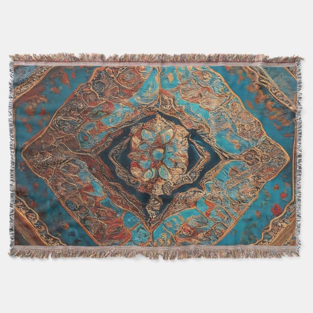 Persian Modern Beautiful Old Pattern Collection Throw Blanket (Front)