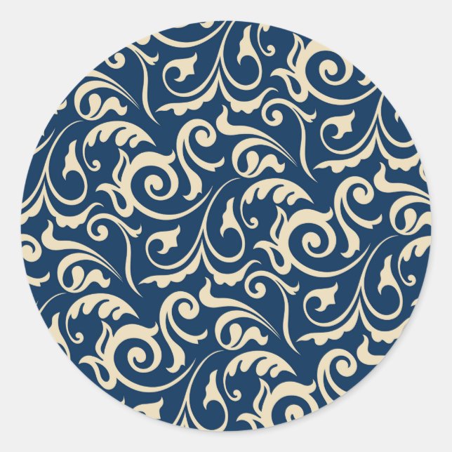 Persian Motifs Inspiration Classic Round Sticker (Front)