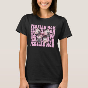 Persian Mum Mama Persian Cat Mother's Day Pink Coq T-Shirt