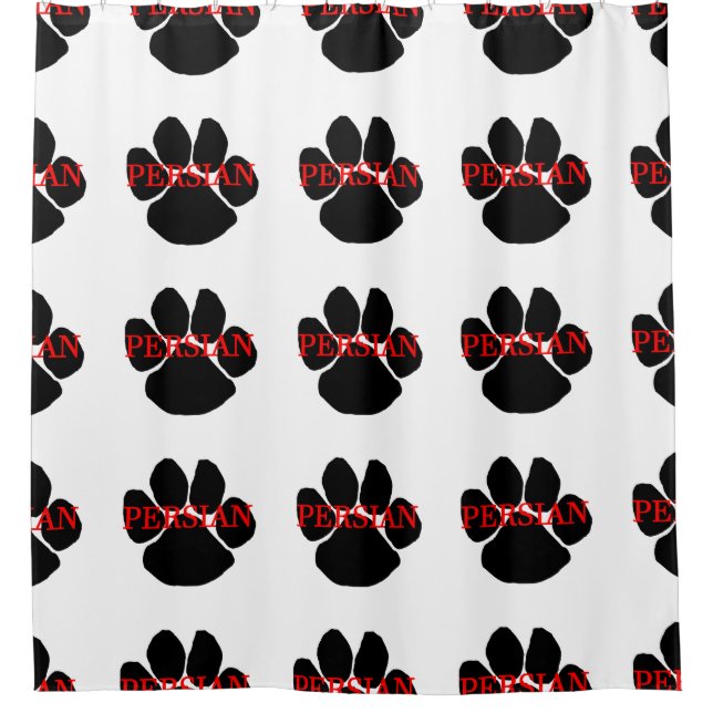 persian name paw shower curtain (Front)