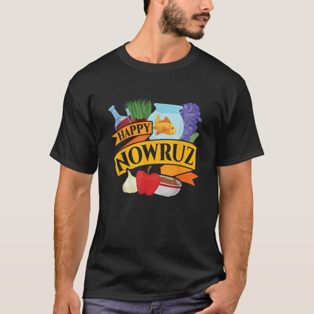 Persian New Year Designs Happy Nowruz Haft Seen Ar T-Shirt (Front)