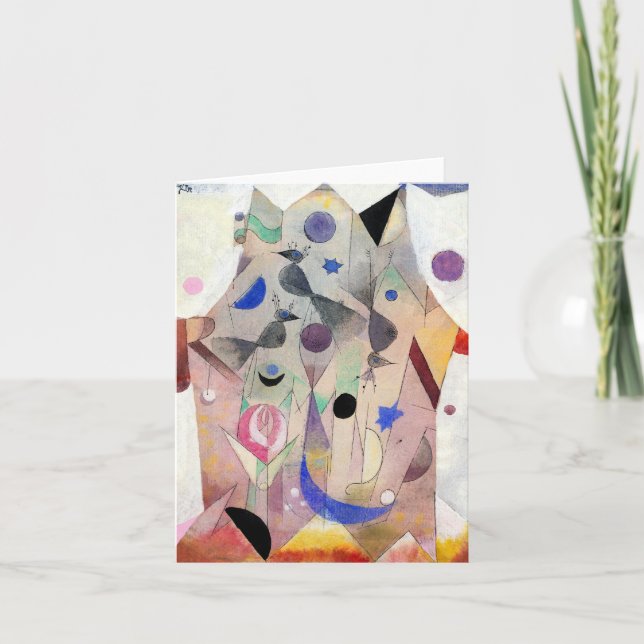 Persian Nightingales by Paul Klee, Abstract Art Card (Front)