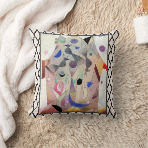 Persian Nightingales by Paul Klee, Abstract Art Cushion
