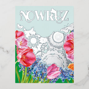Persian Nowruz Foil Postcard