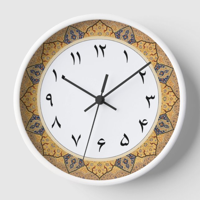 Persian Numbers Clock with Farsi Numerals (Front)
