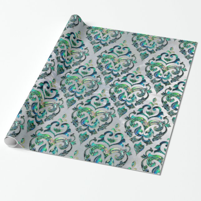 Persian Oriental  pattern abalone and pearl Wrapping Paper (Unrolled)