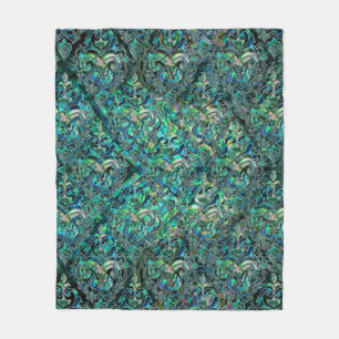 Persian Oriental pattern abalone and silver Fleece Blanket