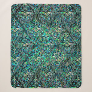 Persian Oriental pattern abalone and silver Sherpa Blanket