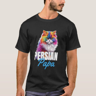 Persian Papa Colourful Cute Cat Owner Boy Pet Love T-Shirt