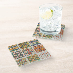 Persian paterna colourful antique elegance glass coaster