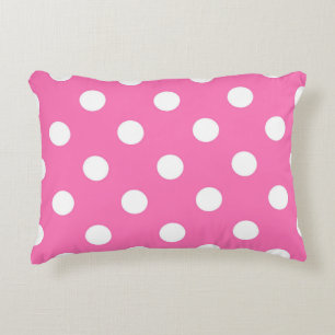 Persian Pink and White Polka Dot Throw Pillow