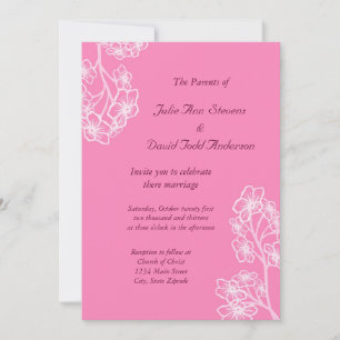 Persian Pink Modern Floral Wedding Invitation