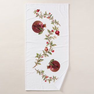 Persian Pomegranate Tree Wall Art | Luxury Botanic Bath Towel Set