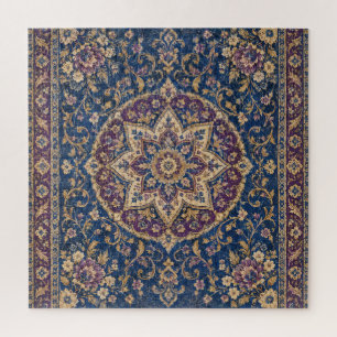 Persian Puzzle Royal Blue Vintage Floral Art